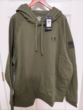Under Armour Olive Green Freedom Men's Hoodie Sweatshirt